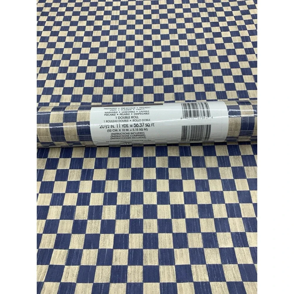 Wallpaper Checkerboard By Raymond Waites 20 1/2” X 11 Yd. NOS VINTAGE SEALED.